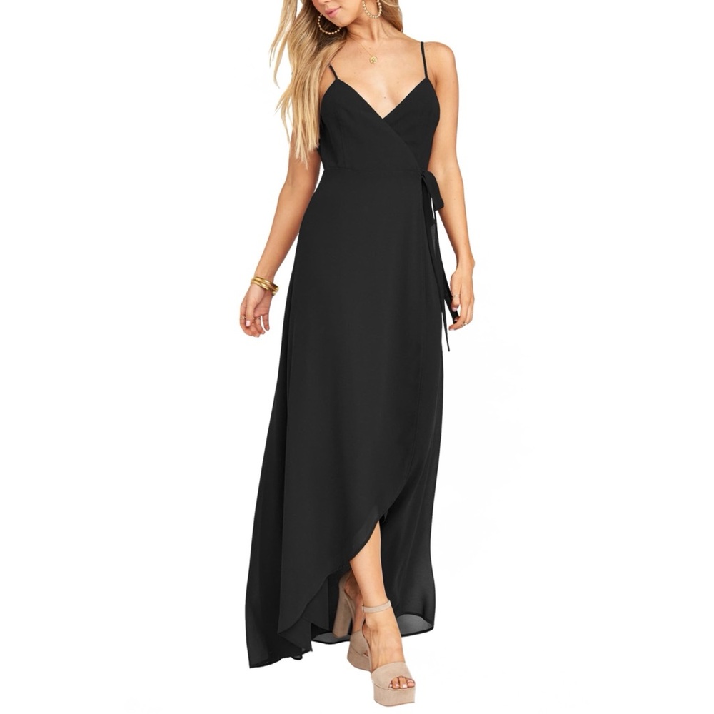 Show Me Your MuMu Mariah Wrap Maxi Dress - Black - Size Small (NWT)